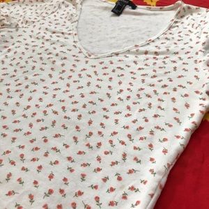 Long V neck Floral Crop top